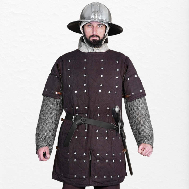 Mittelalterliche Brigantine mit vernieteten Stahlplatten – Körperpanzer aus Baumwolle, 14.–16. Jahrhundert - Bild 1