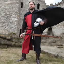 Mittelalter Waffenrock „Eckhart“ Mi-Parti – schwarz / rot - Bild 2
