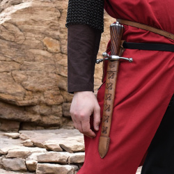 Mittelalter Waffenrock „Eckhart“ Mi-Parti – schwarz / rot - Bild 3