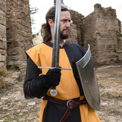 Mittelalter Waffenrock „Eckhart“ Mi-Parti – gelb / schwarz - Bild 1