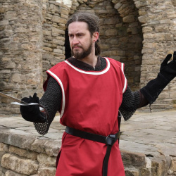 Mittelalter Waffenrock „Eckhart“ – rot / natur - Bild 2