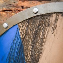 LARP Wikinger Schild „Fjorn“ – Rundschild Ø 600 mm, blau / braun - Bild 2