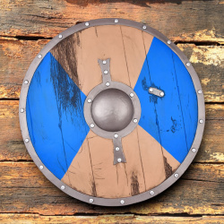 LARP Wikinger Schild „Fjorn“ – Rundschild Ø 600 mm, blau / braun - Bild 5