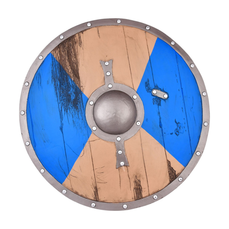 LARP Wikinger Schild „Fjorn“ – Rundschild Ø 600 mm, blau / braun - Bild 1