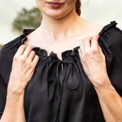 Mittelalter Kurzarmbluse „Vera“ – schwarz, Baumwolle - Bild 3