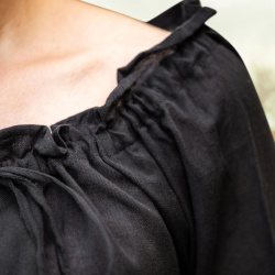 Mittelalter Kurzarmbluse „Vera“ – schwarz, Baumwolle - Bild 4