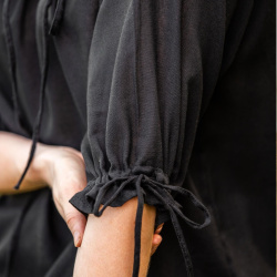 Mittelalter Kurzarmbluse „Vera“ – schwarz, Baumwolle - Bild 5