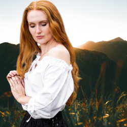 Mittelalter Kurzarmbluse „Vera“ – weiß, Baumwolle - Bild 2