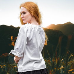 Mittelalter Kurzarmbluse „Vera“ – weiß, Baumwolle - Bild 4