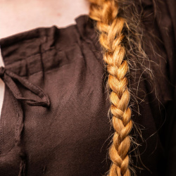 Mittelalter Kurzarmbluse „Vera“ – dunkelbraun, Baumwolle - Bild 3