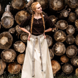 Mittelalter Kurzarmbluse „Vera“ – dunkelbraun, Baumwolle - Bild 2