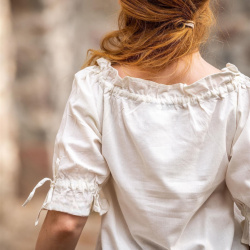 Mittelalter Kurzarmbluse „Vera“ – natur, Baumwolle - Bild 2