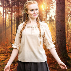 Mittelalter Kurzarmbluse „Vera“ – hanf, Baumwolle - Bild 3