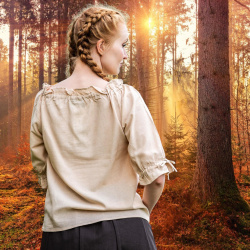 Mittelalter Kurzarmbluse „Vera“ – hanf, Baumwolle - Bild 4