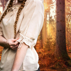 Mittelalter Kurzarmbluse „Vera“ – hanf, Baumwolle - Bild 5