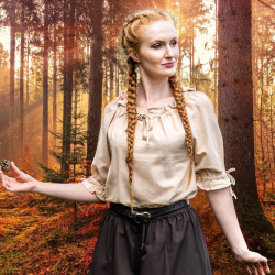 Mittelalter Kurzarmbluse „Vera“ – hanf, Baumwolle - Bild 1