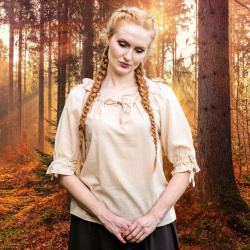 Mittelalter Kurzarmbluse „Vera“ – hanf, Baumwolle - Bild 6