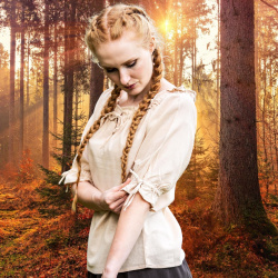 Mittelalter Kurzarmbluse „Vera“ – hanf, Baumwolle - Bild 7