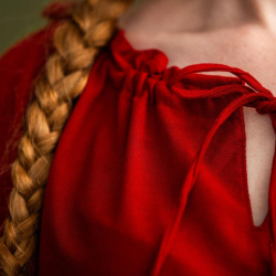 Mittelalter Kurzarmbluse „Vera“ – rot, Baumwolle - Bild 5