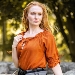 Mittelalter Kurzarmbluse „Vera“ – rost, Baumwolle - Bild 1