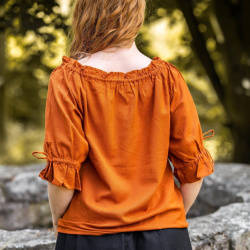 Mittelalter Kurzarmbluse „Vera“ – rost, Baumwolle - Bild 3