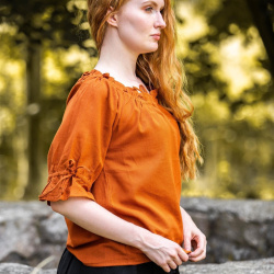 Mittelalter Kurzarmbluse „Vera“ – rost, Baumwolle - Bild 2
