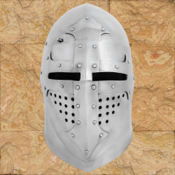 Visierhelm (Beckenhaube) aus dem 14. Jahrhundert – Klappvisierhelm aus 1,6 mm Stahl - Bild 2