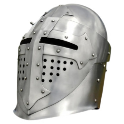 Visierhelm (Beckenhaube) aus dem 14. Jahrhundert – Klappvisierhelm aus 1,6 mm Stahl - Bild 9
