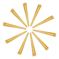 Mittelalterliches Messing-Nestelspitzen-Set mit Burgspitzenmotiv – 10 Stück - Bild 1