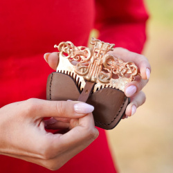 Wikinger Kamm aus Bronze mit Lederscheide – Guss nach Wachsausschmelzverfahren - Bild 3