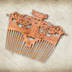 Wikinger Kamm aus Bronze mit Lederscheide – Guss nach Wachsausschmelzverfahren - Bild 7