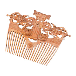 Wikinger Kamm aus Bronze mit Lederscheide – Guss nach Wachsausschmelzverfahren - Bild 1