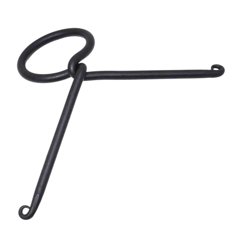 Wikinger Trinkhornständer aus Eisen – handgeschmiedeter Hornhalter mit Ringdesign - Bild 1