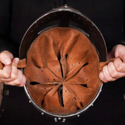 Normannischer Spangenhelm mit Gesichtsschutz – Schaukampfhelm aus 1,6 mm Stahl - Bild 3