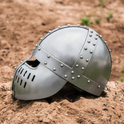 Normannischer Spangenhelm mit Gesichtsschutz – Schaukampfhelm aus 1,6 mm Stahl - Bild 7