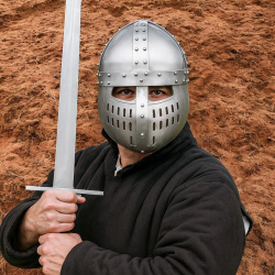 Normannischer Spangenhelm mit Gesichtsschutz – Schaukampfhelm aus 1,6 mm Stahl - Bild 5