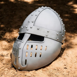 Normannischer Spangenhelm mit Gesichtsschutz – Schaukampfhelm aus 1,6 mm Stahl - Bild 1