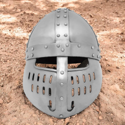 Normannischer Spangenhelm mit Gesichtsschutz – Schaukampfhelm aus 1,6 mm Stahl - Bild 2