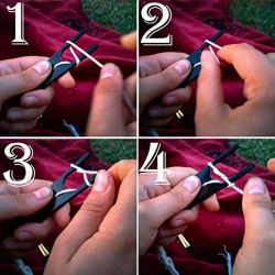 Wikinger Lucet / Strickgabel aus Knochen oder Ochsenhorn – Flecht- & Webgabel - Bild 2