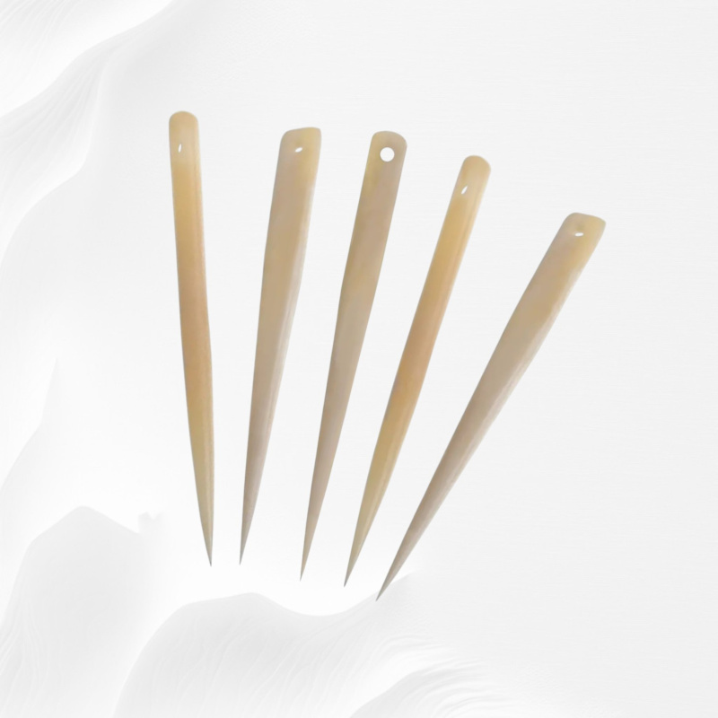 Wikinger Knochennadeln Set – 5 Stück, Nadelbindung & Handnähnadeln aus Knochen - Bild 1