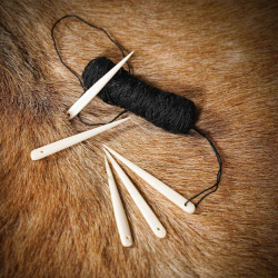 Wikinger Knochennadeln Set – 5 Stück, Nadelbindung & Handnähnadeln aus Knochen - Bild 2