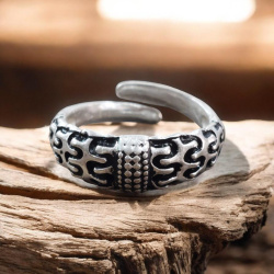 Wikinger Ring „Falster“ – versilbert, verstellbar - Bild 3