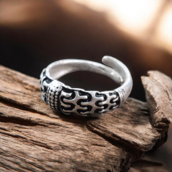 Wikinger Ring „Falster“ – versilbert, verstellbar - Bild 4