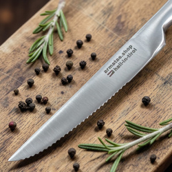 Gastro Pizza- & Steakmesser – Edelstahl, Wellenschliff, 220 mm - Bild 2