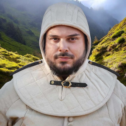 Gepolsterte Mittelalter Kopfhaube mit Kragen – Arming Hood für Rüstung - Bild 3