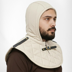 Gepolsterte Mittelalter Kopfhaube mit Kragen – Arming Hood für Rüstung - Bild 1