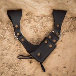 Mittelalter Schwertfrosch aus Leder – Schwerthalter für Gürtel bis 50 mm - Bild 3