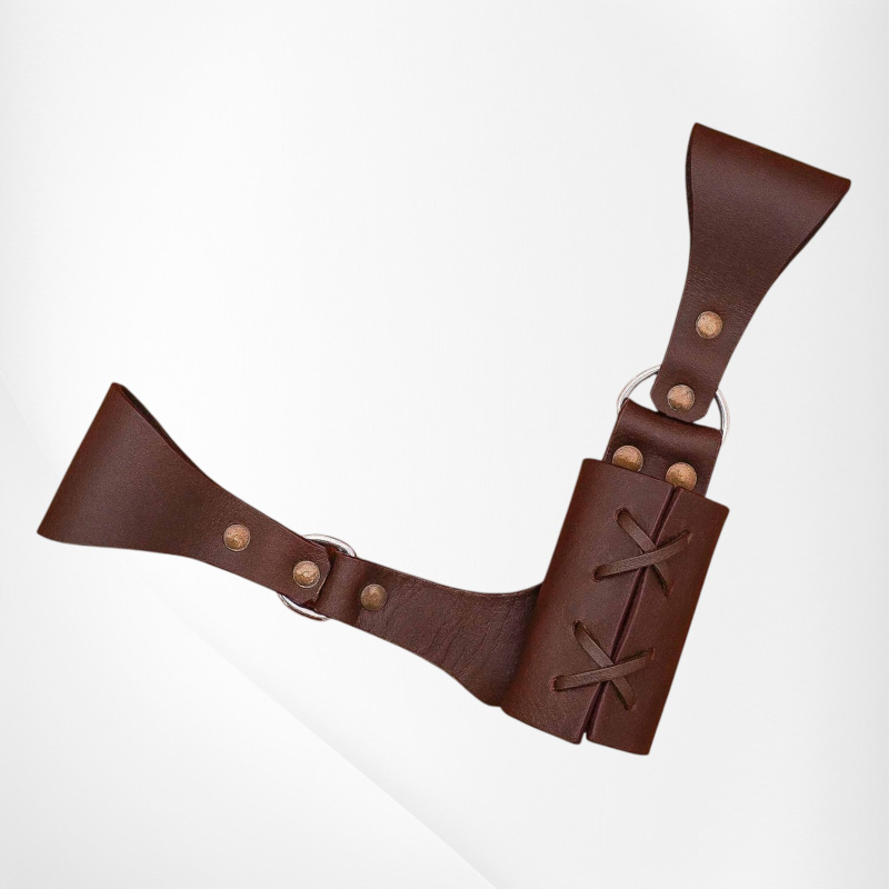 Mittelalter Schwertfrosch aus Leder – Schwerthalter für Gürtel bis 50 mm - Bild 1