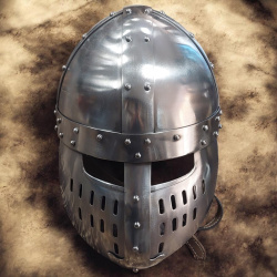 Normannischer Spangenhelm mit Gesichtsschutz – Schaukampfhelm aus 1,6 mm Stahl - Bild 3