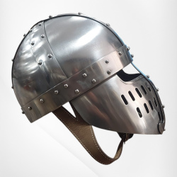 Normannischer Spangenhelm mit Gesichtsschutz – Schaukampfhelm aus 1,6 mm Stahl - Bild 1